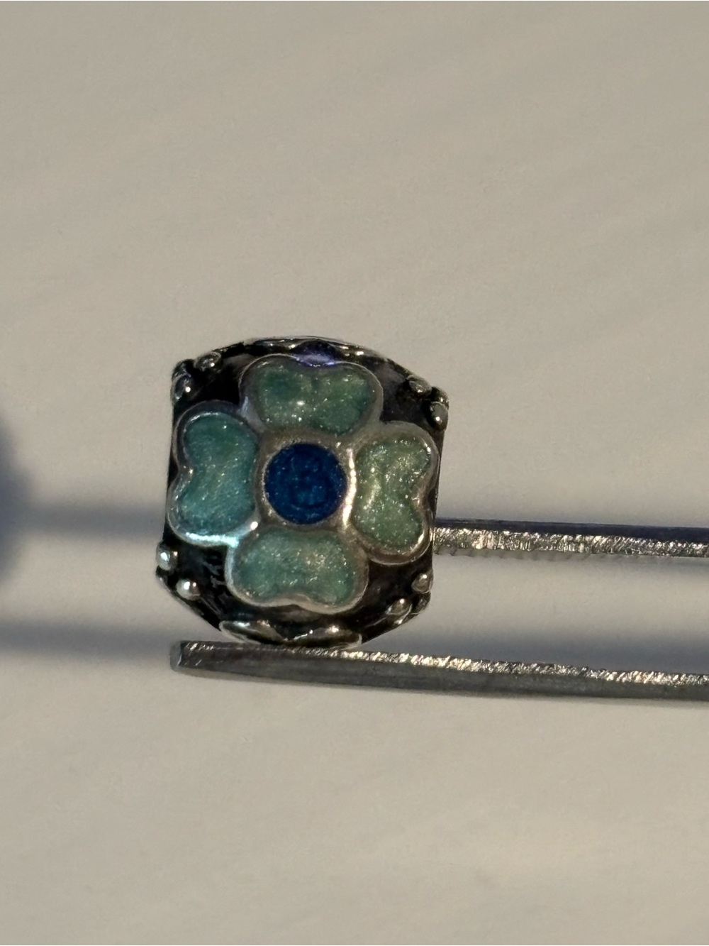 Pandora Green Enamel Flower charm